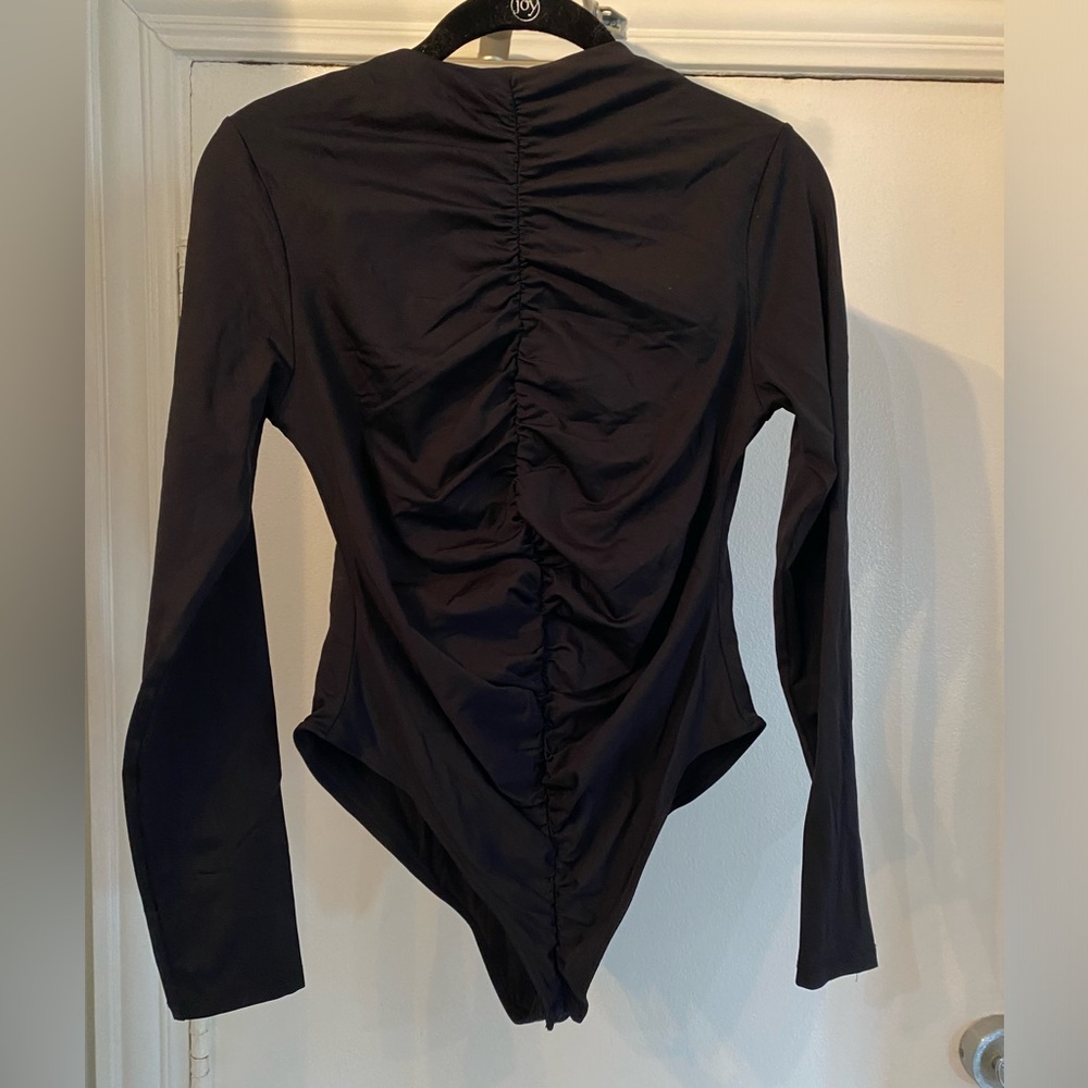 Zara Black Ruched Bodysuit